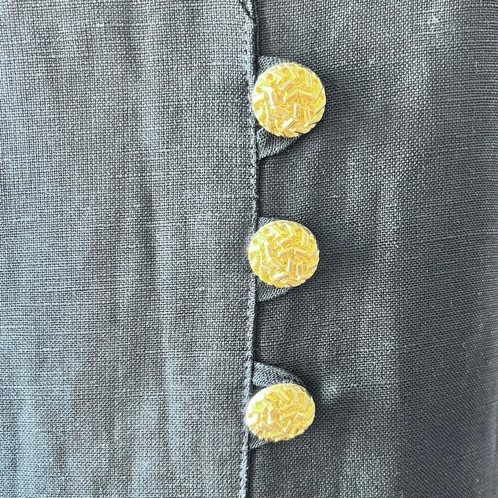 Vintage 80s Harvé Benard Short Sleeve Black Secretary Sheath Dress Size S - Picture 8 of 14